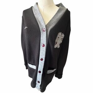 Neff Black and Gray Button Down Cardigan Women's Sweater Sz Medium